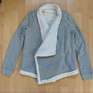 Ardene Grey Faux Sherpa Lined Cardigan Size Small